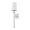 Z-Lite Camila 1 Light Wall Sconce, Brushed Nickel & White 811-1S-BN - alternate 3